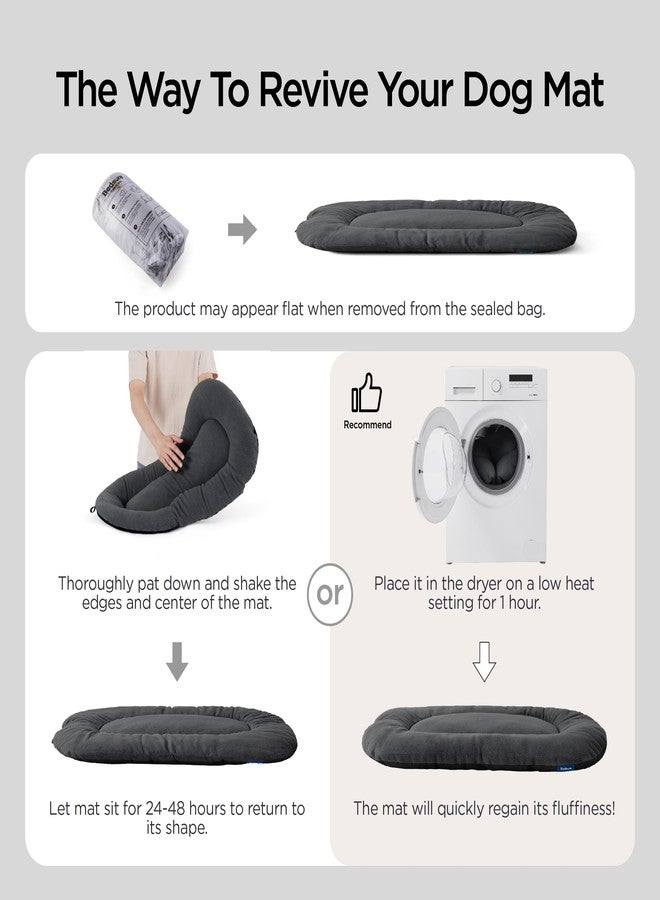 بيد شور وسادة قفص قابلة للغسل من Bedsure للكلاب الصغيرة، سرير مانع للانزلاق للجراء والكلاب - حصيرة صوفية ناعمة للغاية مسطحة ورقيقة للحيوانات الأليفة (غير مقاومة للمضغ)، رمادي فاتح 23 بوصة × 17 بوصة - Image 2